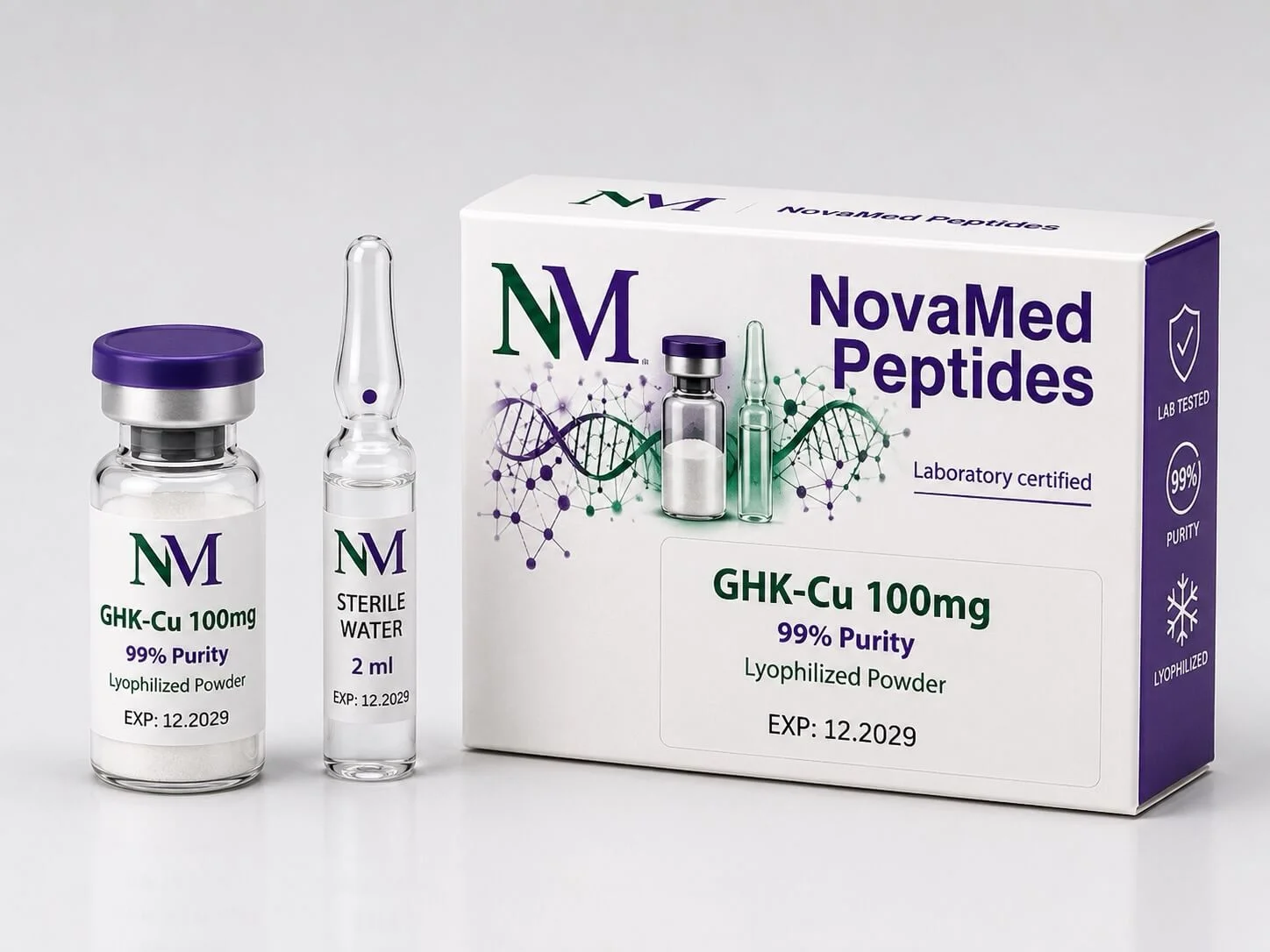 NovaMeds peptide vial catalogue used as a quality information reference